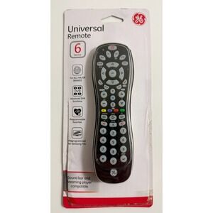 GE Universal Remote 6 Device #24922 Black Replacement Remote Control